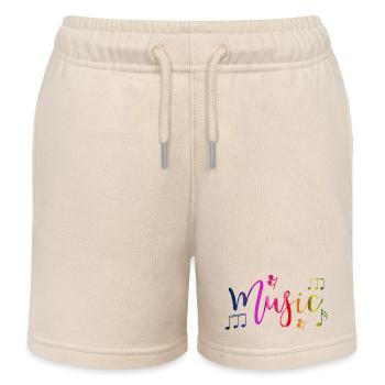 Farbenfrohes Design und lebendige Musik - Kinder Organic Joggingshorts Mini Bolter von Stanley/Stella - Natur - Vorne