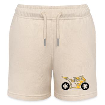 Motorrad Bike Chopper Moped Rolle - Kinder Organic Joggingshorts Mini Bolter von Stanley/Stella - Natur - Vorne