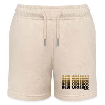 Motif Art déco doré de La Nouvelle-Orléans - Short de jogging enfant bio Stanley/Stella - écru doux - Devant