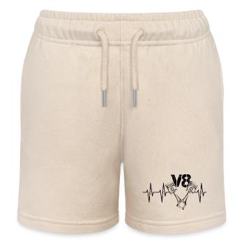 v8 Motor puls Autos Kolben Herzschlag Tuning icon - Kinder Organic Joggingshorts Mini Bolter von Stanley/Stella - Natur - Vorne