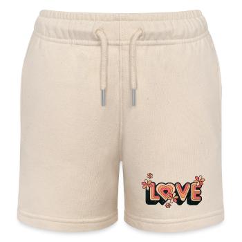Design d’amour de cœur rétro pour une tenue décontractée - Short de jogging enfant bio Stanley/Stella - écru doux - Devant