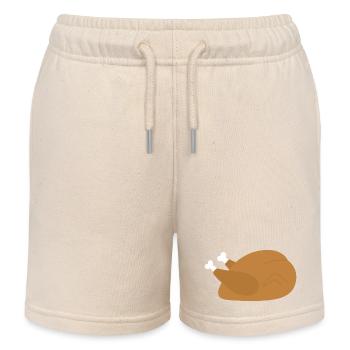 Festlicher Truthahnbraten Illustration - Kinder Organic Joggingshorts Mini Bolter von Stanley/Stella - Natur - Vorne