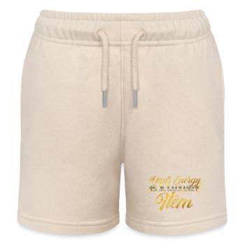Your Energy Is A Luxury Item Design - Kids Organic Sweat Shorts by Stanley/Stella - soft Ecru - Front