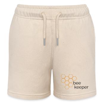 Conception d’apiculteur avec nid d’abeille - Short de jogging enfant bio Stanley/Stella - écru doux - Devant