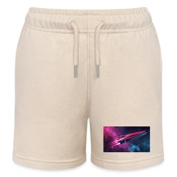 spaceship - Kids Organic Sweat Shorts by Stanley/Stella - soft Ecru - Front
