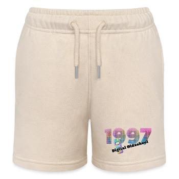 1997 – Early digital everyday life - Kids Organic Sweat Shorts by Stanley/Stella - soft Ecru - Front