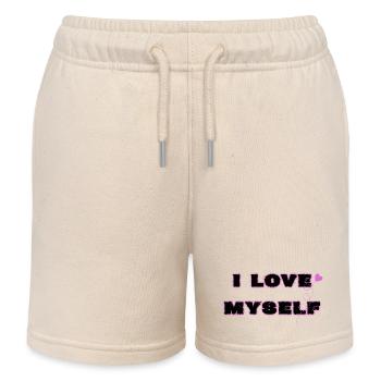 L’amour de soi, je m’aime moi-même - Short de jogging enfant bio Stanley/Stella - écru doux - Devant