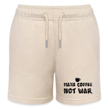 Kaffee nicht Krieg Lustiges Kaffeedesign - Kinder Organic Joggingshorts Mini Bolter von Stanley/Stella - Natur - Vorne