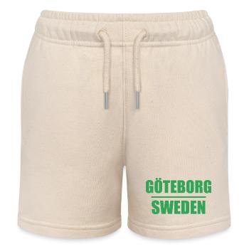 Göteborg, Suède, Texte vert en bloc - Short de jogging enfant bio Stanley/Stella - écru doux - Devant