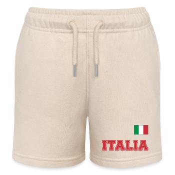 Italien Trikot Look - ITALIA mit Flagge Fahne - Kinder Organic Joggingshorts Mini Bolter von Stanley/Stella - Natur - Vorne