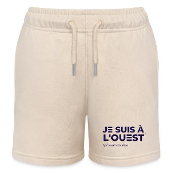 Je suis à l’ouest – Proverbe breton - Short de jogging enfant bio Stanley/Stella - écru doux - Devant
