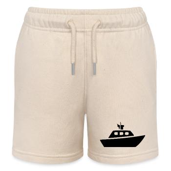 Schiff Boot Reise Geschenk  - Kinder Organic Joggingshorts Mini Bolter von Stanley/Stella - Natur - Vorne