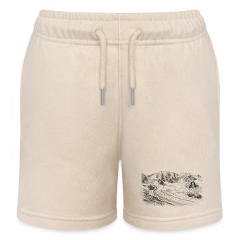 Piz Palü Silhouette | Bernina Massiv Design | Berg - Kinder Organic Joggingshorts Mini Bolter von Stanley/Stella - Natur - Vorne