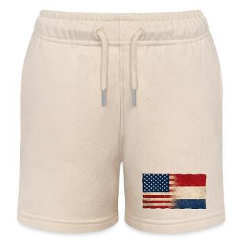 États-Unis, Hollande, Pays-Bas Drapeau Amitié - Short de jogging enfant bio Stanley/Stella - écru doux - Devant