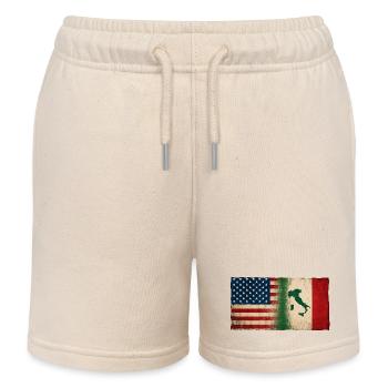 Italians Proud Identity Friendship USA Italy - Kids Organic Sweat Shorts by Stanley/Stella - soft Ecru - Front