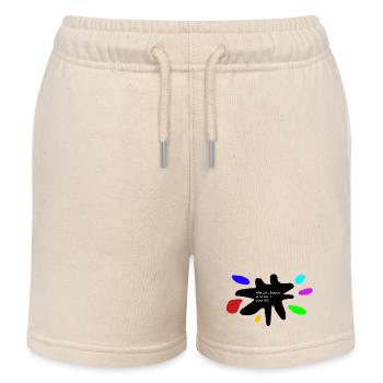 Lebensfarben: Farbspritzer - Kinder Organic Joggingshorts Mini Bolter von Stanley/Stella - Natur - Vorne