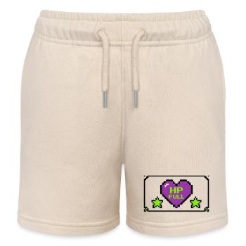 Pixel Herz Rahmen Grafik - Kinder Organic Joggingshorts Mini Bolter von Stanley/Stella - Natur - Vorne