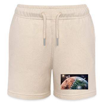 Planetary Terraforming: Birth of New Life from Spa - Kids Organic Sweat Shorts by Stanley/Stella - soft Ecru - Front