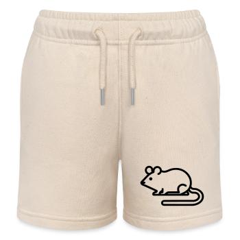 Charming Minimalist Mouse Icon for All Occasions - Kids Organic Sweat Shorts by Stanley/Stella - soft Ecru - Front