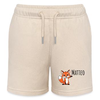 Fuchs - Mein Name ist Matteo - Süßes Waldtier - Kinder Organic Joggingshorts Mini Bolter von Stanley/Stella - Natur - Vorne