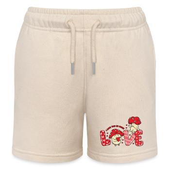 Champignons Amour Coeur Couples Champignons Dictons Saint Valentin - Short de jogging enfant bio Stanley/Stella - écru doux - Devant