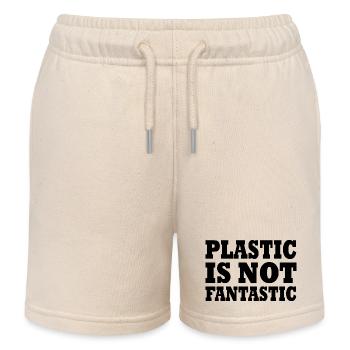 Plastic is not fantastic - Kids Organic Sweat Shorts by Stanley/Stella - soft Ecru - Front