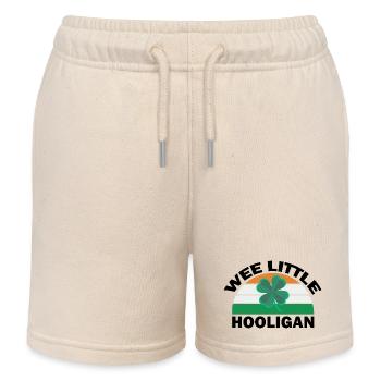 St Patricks Day Wee Little Hooligan Funny - Kids Organic Sweat Shorts by Stanley/Stella - soft Ecru - Front