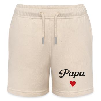 Dad - Future dad heart - Kids Organic Sweat Shorts by Stanley/Stella - soft Ecru - Front