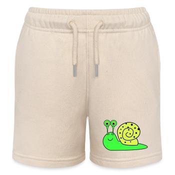 schnecke funny - Kinder Organic Joggingshorts Mini Bolter von Stanley/Stella - Natur - Vorne