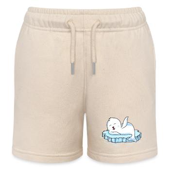 Phoque banquise - Short de jogging enfant bio Stanley/Stella - écru doux - Devant