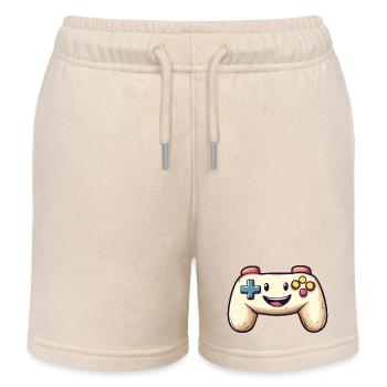 Manette amusante pour les joueurs - Short de jogging enfant bio Stanley/Stella - écru doux - Devant