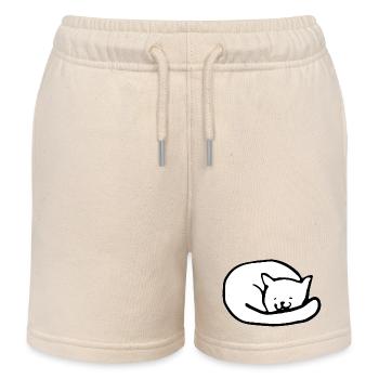 Cute cat - Kids Organic Sweat Shorts by Stanley/Stella - soft Ecru - Front