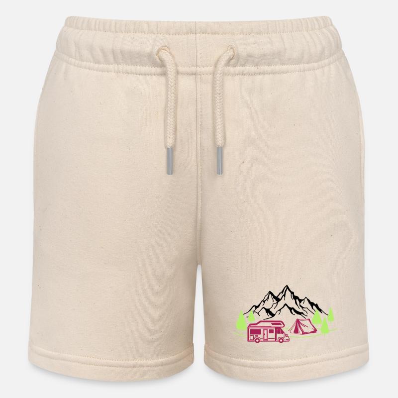 Vacances à la montagne - Short de jogging enfant bio Stanley/Stella - écru doux