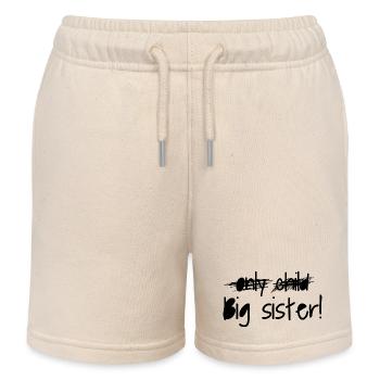 Big sister - Kids Organic Sweat Shorts by Stanley/Stella - soft Ecru - Front