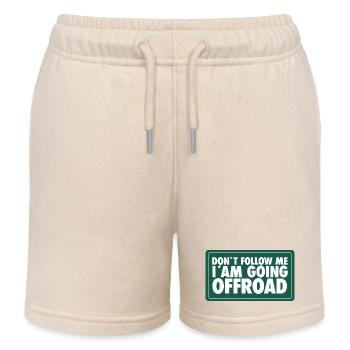 Folge mir nicht, ich fahre ins Gelände - Kinder Organic Joggingshorts Mini Bolter von Stanley/Stella - Natur - Vorne