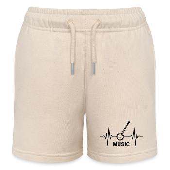 Musik EKG Herzlinie - Kinder Organic Joggingshorts Mini Bolter von Stanley/Stella - Natur - Vorne