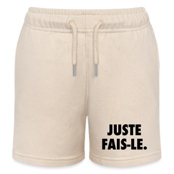 Juste fais le - Short de jogging enfant bio Stanley/Stella - écru doux - Devant
