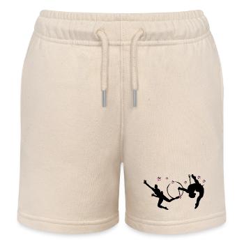 Rhythmic gymnastics with hoops - Kids Organic Sweat Shorts by Stanley/Stella - soft Ecru - Front