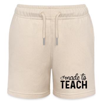 Made to Teach - Kids Organic Sweat Shorts by Stanley/Stella - soft Ecru - Front