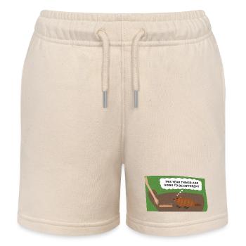 Evil Groundhog Gets Revenge - Kids Organic Sweat Shorts by Stanley/Stella - soft Ecru - Front