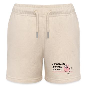 My English Is Under All Pig – Denglisch Humor - Kinder Organic Joggingshorts Mini Bolter von Stanley/Stella - Natur - Vorne