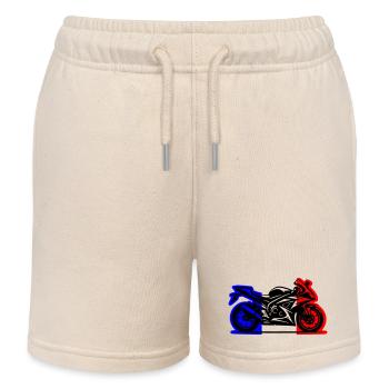 Motorcycle France 2026 - Kids Organic Sweat Shorts by Stanley/Stella - soft Ecru - Front
