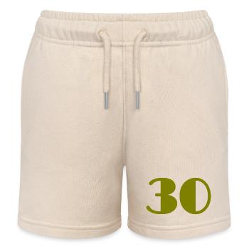 30. 30 ANS. 30e ANNIVERSAIRE. ANNIVERSAIRE 30 ANS. - Short de jogging enfant bio Stanley/Stella - écru doux - Devant