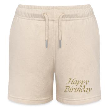 Bon anniversaire - Short de jogging enfant bio Stanley/Stella - écru doux - Devant