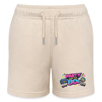 80er Party Neon Retro - Kinder Organic Joggingshorts Mini Bolter von Stanley/Stella - Natur - Vorne