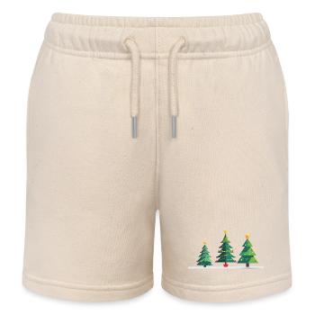 Trio de sapins de Noël - Short de jogging enfant bio Stanley/Stella - écru doux - Devant