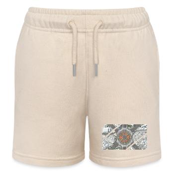 Urban Roundabout Mosaic - Kids Organic Sweat Shorts by Stanley/Stella - soft Ecru - Front