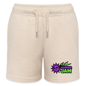 Summer Jam Sun Badge - Kids Organic Sweat Shorts by Stanley/Stella - soft Ecru - Front
