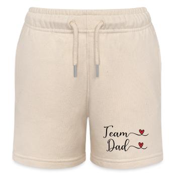 Team Dad Herz Typografie-Design - Kinder Organic Joggingshorts Mini Bolter von Stanley/Stella - Natur - Vorne