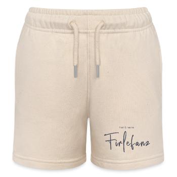Hier & Heute Firlefanz – Humorvolle Typografie - Kinder Organic Joggingshorts Mini Bolter von Stanley/Stella - Natur - Vorne